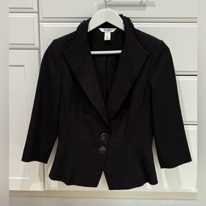 WHBM black blazer with ruffles